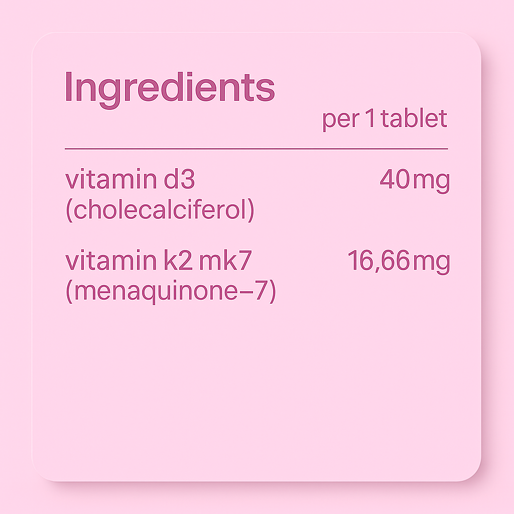 Vitamin D3 + K2 180 tablets 6 month supply strong