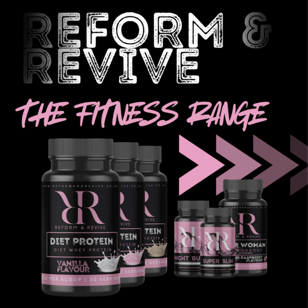 Reform & Revive fitness range including Diet Protein and supplements