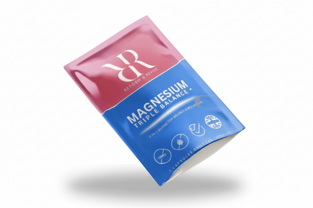 Reform & Revive Magnesium Complex 3-in-1 packaging with modern design and product details on the front.