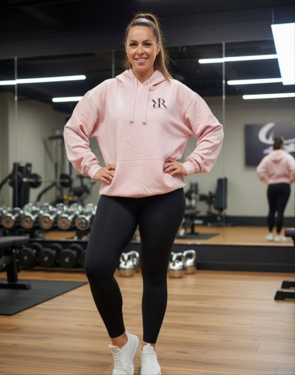 Pink comfy hoody with R&R logo
