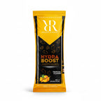 Hydration electrolyte sachet Hydra Boost with tropical flavor for optimal hydration.