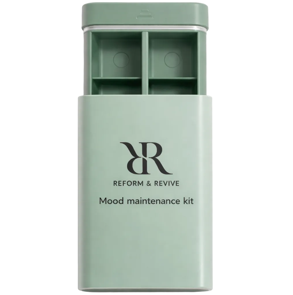 Pocket wellness organiser for supplements by Reform & Revive, compact storage for daily wellness routines.