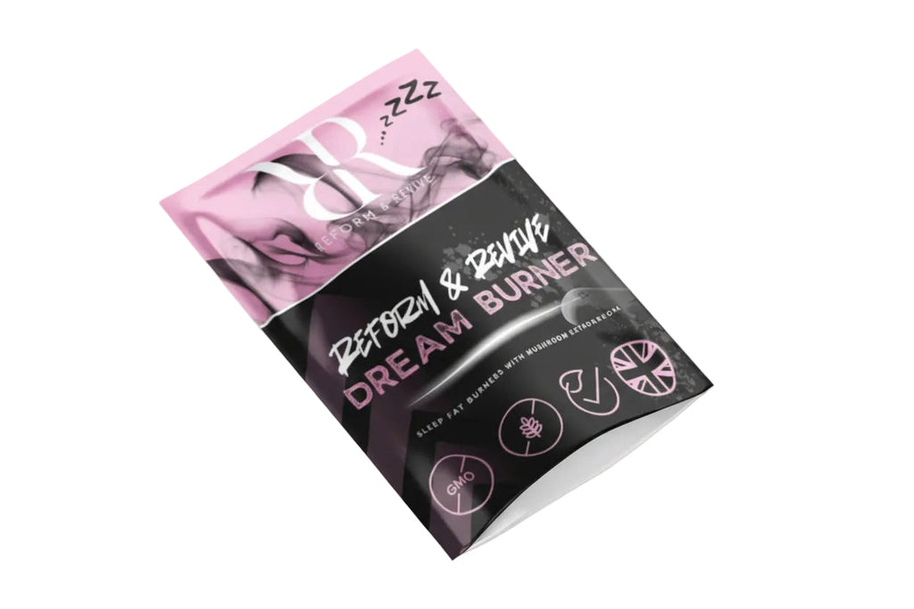 Day Burn & Dream Burn | AM & PM Bundle - Reform & Revive Dream Burner product packaging with creative design.