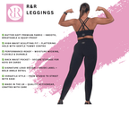 Reform and Revive Premium High-Waist Yoga Leggings showcasing a model in activewear with detailed features list.