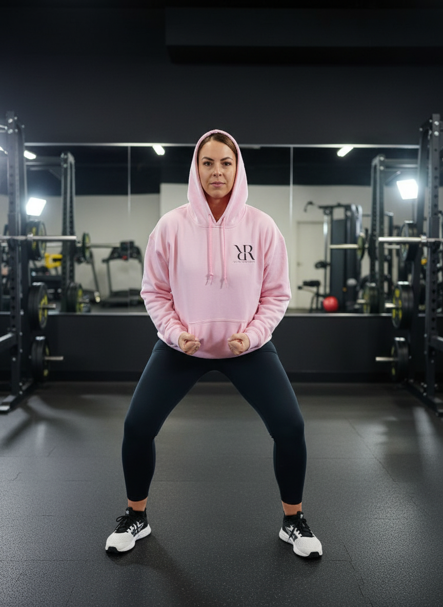 Pink comfy hoody with R&R logo